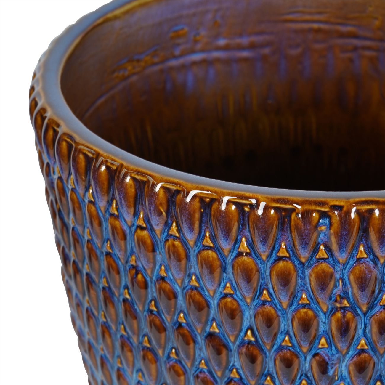 Mediterranean Reactive Glaze Ceramic Planter Blue Planter Extra Large